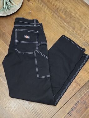 Dickies High Waisted Carpenters Pants with White Contrast Stitching Wmens 26R